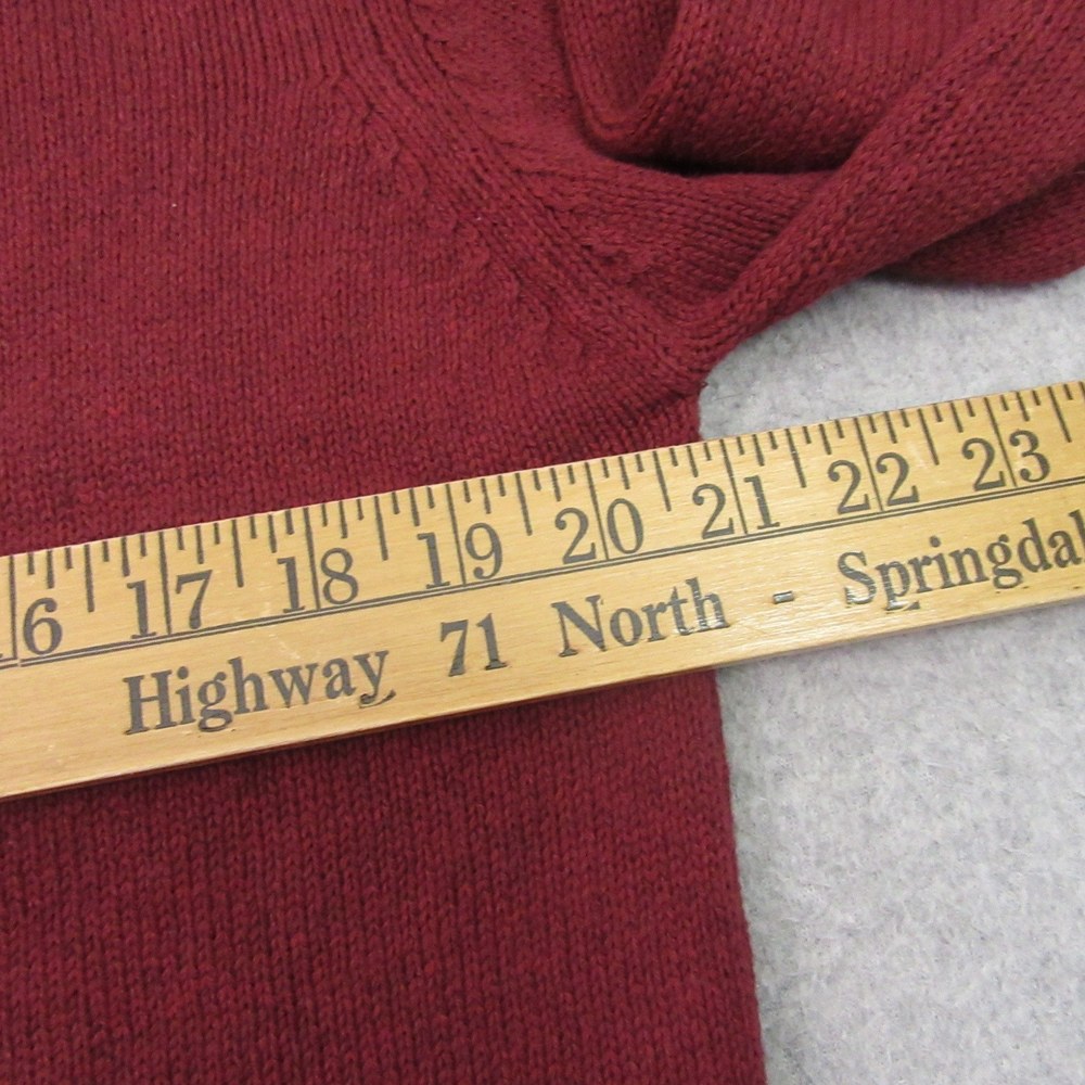 Truth Substance Mens Chunky Sweater M Maroon Red Mock Neck 1/4 Button Pullover - Picture 6 of 9